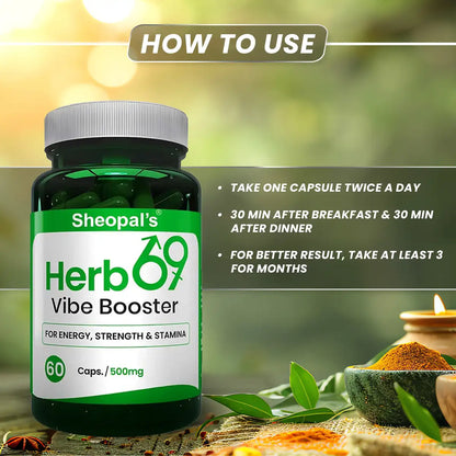 Herb69 Vibe Booster (60 Caps.) | For Improved Stamina & Reduced Fatigue