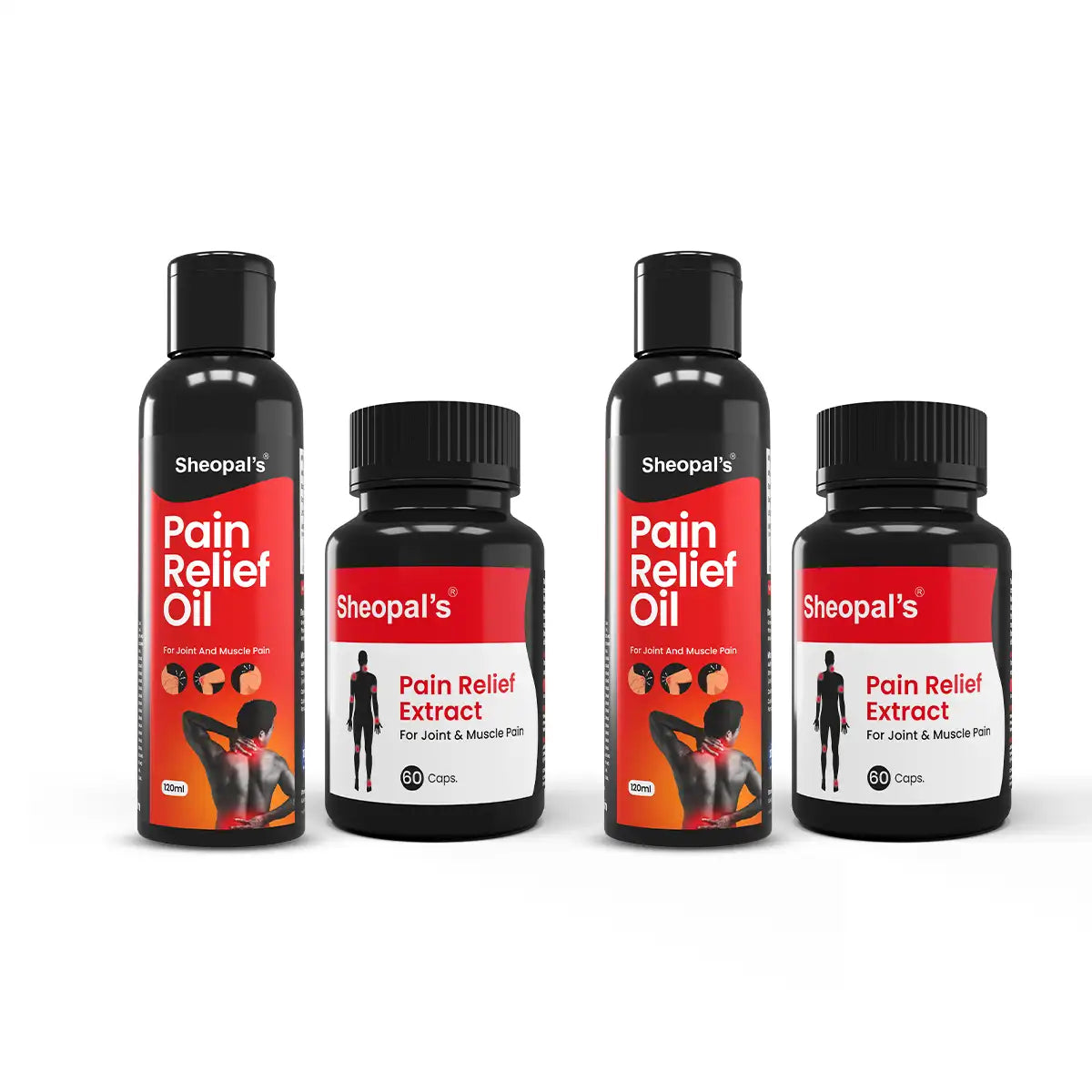 Pain Relief Extract Capsule And Oil Combo,(120ml Oil + 60 Capsules)